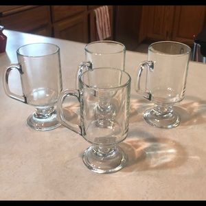Like New 🧡 Set of 4 Glass Coffee/Tea Mugs 🧡